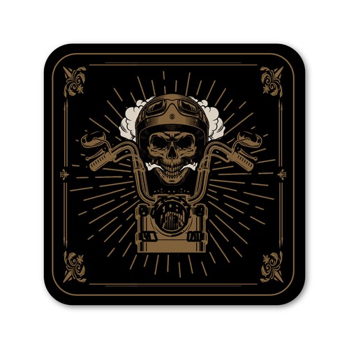 Motorcycle bar drinks coaster - drinks,
