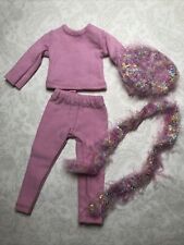 Abito bambola artista 10" per bambola Boneka & Effner rosa top, pantaloni e cappello H58