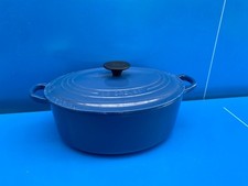 Le Creuset Grande Cocotte In Ghisa Ovale Vintage BLU Ø 27 CM TBE