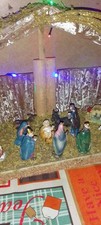Presepe Artigianale Sughero E Legno Con Luci