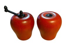 Cooks Club Shaker Sale Mela Legno Macina Pepe Vintage Acciaio Inox Legno Rosso