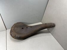 Sella cuoio con borchie BROWN bici corsa epoca eroica L 34 cm leggi descrizione