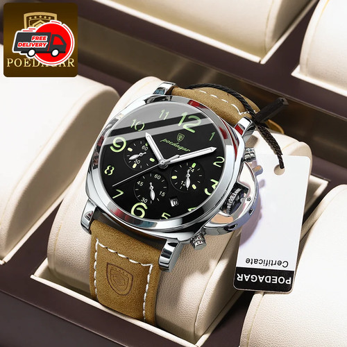 Tourbillon leather watch - tourbillon, men's