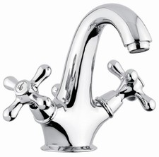 RUBINETTO MONOF LAVABO CROMO DECO' CLASSIC GARANZIA 2 ANNI VITONE CERAMICO ITALY