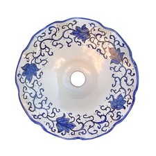 LAMPADARIO IN CERAMICA ARTISTICA DI VIETRI E DECORATO A MANO IN FLOREALE BLU
