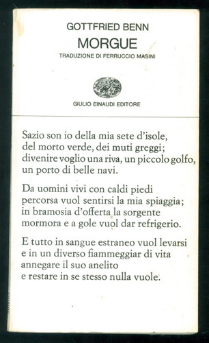 Benn gottfried morgue einaudi - benn,