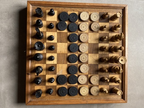 Scacchiera dal negro - scacchiera, vintage