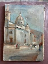 QUADRO OLIO SU TELA DINO ROSSI cm 35 X 50 1956 Studio di Chiesa senza cornice