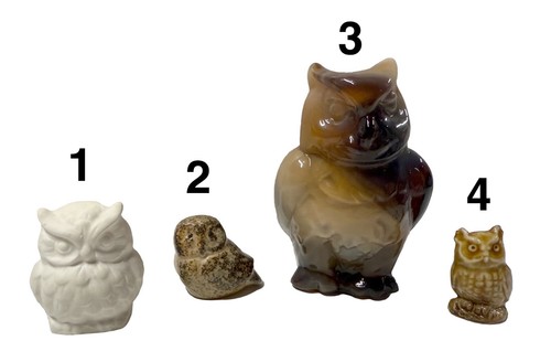 Statuine uccellino gufo senza