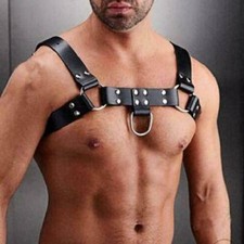 Costume sexy uomo pelle PU fascia pettorale imbracatura gay CS N1 P4Y1 N2F8