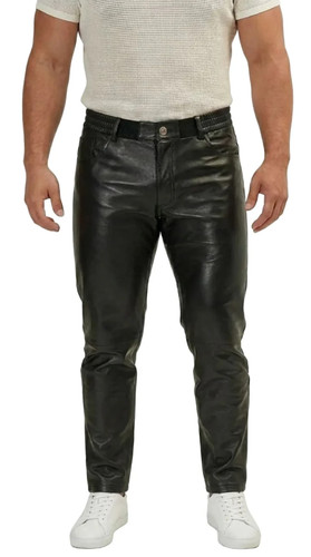 Pantalone pelle vita - , costine