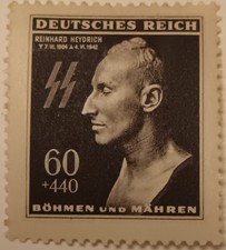 Vintage German Stamp. 1944.Reinhard Heydrich. Death Mask. Unused. 