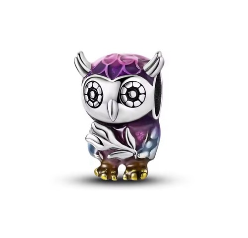 Charm gufo incastro smalto - gufo,