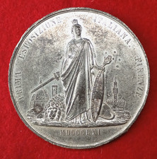MEDAGLIA VITTORIO EMANUELE II° PRIMA ESPOSIZIONE ITALIANA FIRENZE 1861 SAVOIA