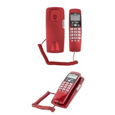 TELEFONO FISSO TASTI GRANDI TAVOLO DISPLAY DA MURO CASA HOTEL PER ANZIANI ROSSO
