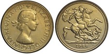 REGNO UNITO GREAT BRITAIN - ELISABETTA II - STERLINA NO ORO 1966 - COPY RICONIO