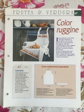 Schema punto croce Ricamo Frutta e verdura grembiule cucina pera pere