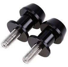 COPPIA NOTTOLINI SUPPORTI CAVALLETTO ALZA MOTO FORCELLONE CNC NERO M8 CON VITI