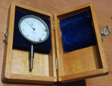 COMPARATORE CENTESIMALE Vintage Helios a orologio in custodia legno anni '50