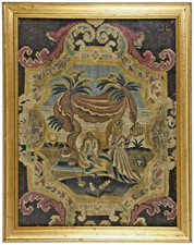 Antique  Needlework Framed