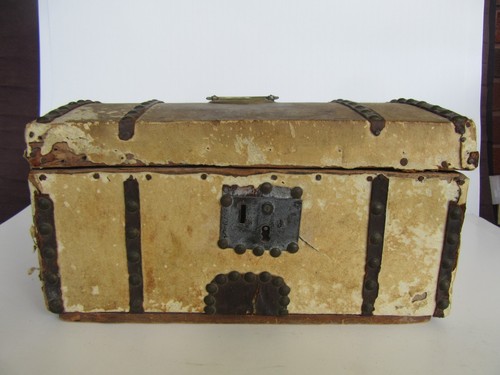 Antico piccolo baule pelle - baule, in