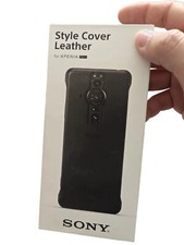 Custodia in pelle stile cover per Sony Xperia Pro-i - nero-XQZ-CLBE SCATOLA APERTA