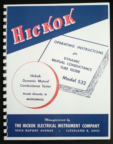 Hickok 532 manuale tester - manuale,