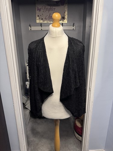 Quiz cardigan nero pizzo - cardigan,