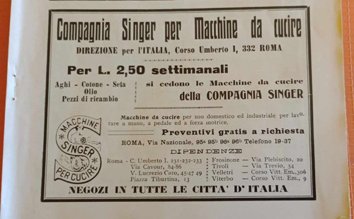 Pubblicità singer 1913 - 1913, da