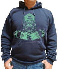 Felpa retrò cappuccio blu