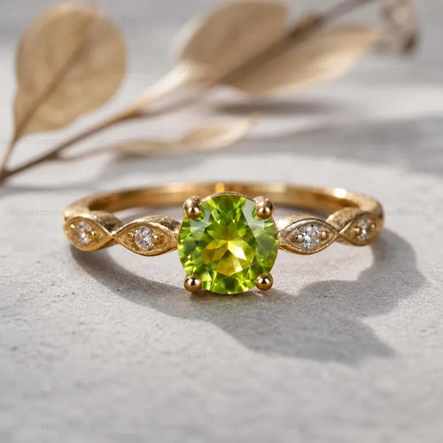 Anello peridoto lega ottone - anello,