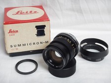 Leica Summicron-M 50mm f2 V3 Black + BOX +Hood+B+W UV Filter Excellent Condition