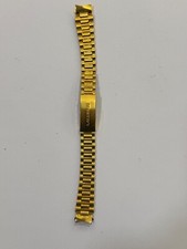CINTURINO OROLOGIO ANSA CURVA 11 MM ACCIAIO ORO "LAURENS" -NUOVO-
