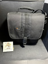 Borsa fotografica Lowepro nera e arancio con tracolla per fotocamera video