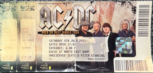 2015 wembley gig ticket - 2015,