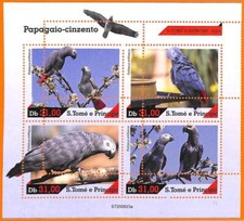 A6590 - Foglio francobolli S.TOME E PRINCIPE - ERRORE ERRORE ERRATO - 2020 - Uccellini, Pappagalli