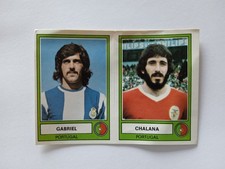 FIGURINA EUROFOOTBALL 78 PANINI PORTUGAL GABRIEL/CHALANA n 216 VELINA RETRO NERO