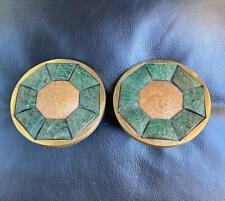 Anni ‘60/‘70 - Coppia di pomelli in Cocco e Ottone/ brass-vintage handle door