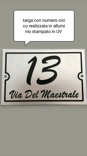 Targa alluminio con numero - in,
