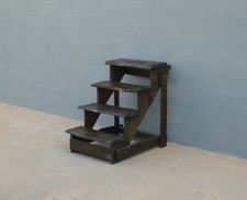 Scala decorativa scaletta da biblioteca rustica in legno, '900 - L 64 cm!