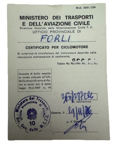 Libretto circolazione - di,