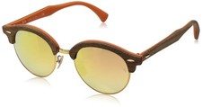 Ray-Ban CLUBROUND WOOD 0RB4246M marrone sfumato/rosa specchio taglia unica 51-19-145