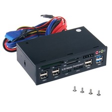 5,25" PC Pannello Frontale Cruscotto Media Hub USB 3.0 Audio Esata Lettore di Schede SATA P
