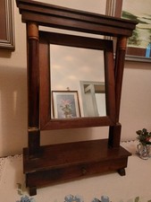 Specchiera Da Tavolo In Legno Con Cassetto E Specchio Orientabile Vintage