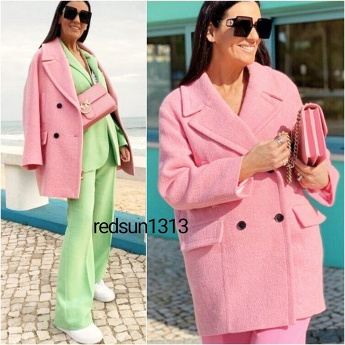 Cappotto doppiopetto zara - zara, rosa