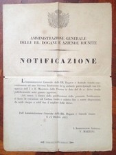 § FIRENZE 1853 - RR. DOGANE E AZIENDE - NOTIFICA SUL DAZIO DEL CARBON FOSSILE