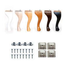 4x Queen Anne mobili in legno gambe faggio 7"" - 9"" per divano letto sgabello