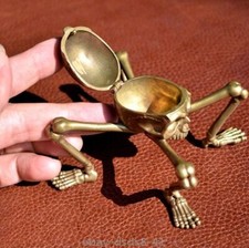 Brass Skull Head Statue 4 Legs