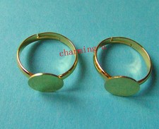 2pz base per anelli regolabile 19mm in ottone  colore oro ,lead,nickel free