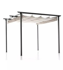 GAZEBO PERGOLA DA ESTERNO RETRATTILE "MYKONOS", COLORE ANTRACITE - 2,90X2,90X...